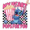 Funny My Heart Pops For You Valentine Stitch Png