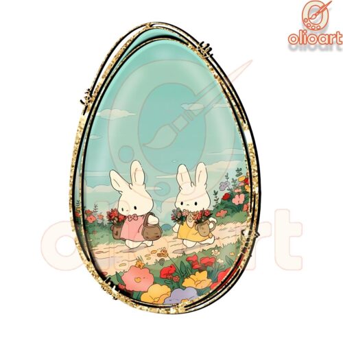 Glitter Easter Egg Bunny PNG