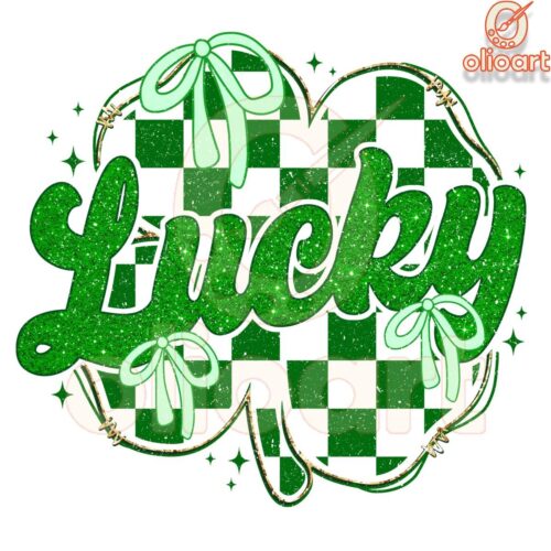 Glitter Lucky Coquette St. patrick's Day PNG