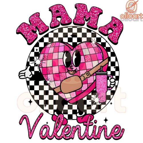 Glitter Mama Valentine Candy Heart Magic PNG Design