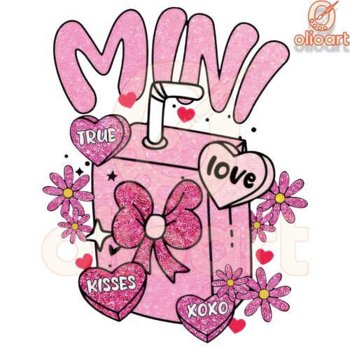 Glitter Mini Milk Candy Heart True Love Kisses Xoxo PNG