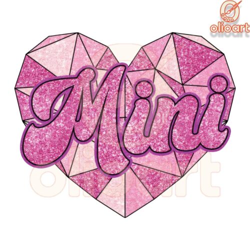 Glitter Mini Pink Heart Valentine PNG