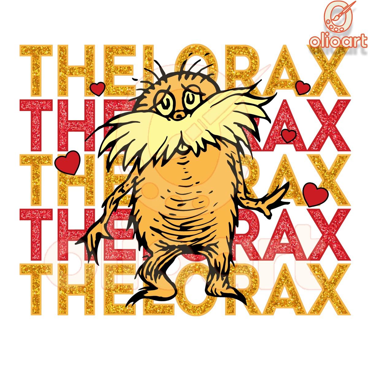 Glitter The Lorax Heart Dr. Seuss Day PNG