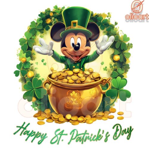 Gold Leprechaun Mickey SVG for a Happy St Patricks Day