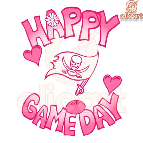 Happy Gameday SVG Tampa Bay Buccaneers Valentines Day Design