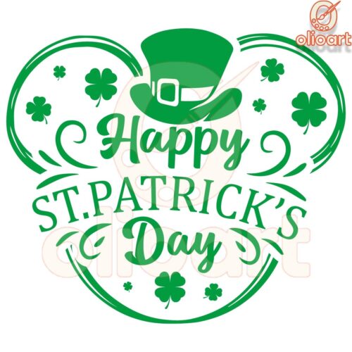 HAPPY Saint PATRICK'S Day Disney Green Hat PNG