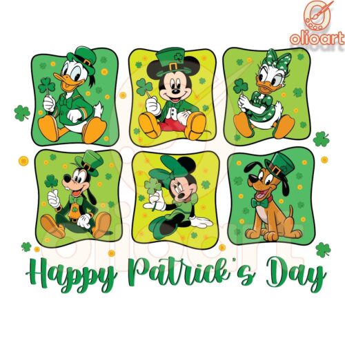 Happy St. patrick's Day Disney Collage PNG