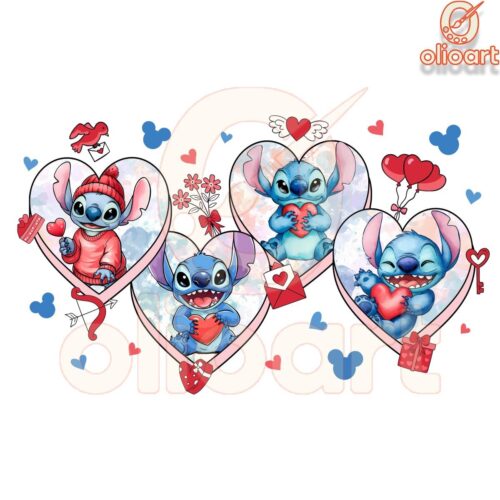 Happy Valentine Day Stitch Heart Png