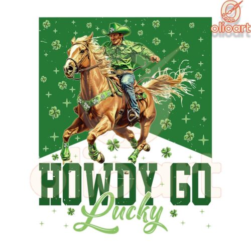 Howdy Lucky Western Cowboy patrick's Day PNG