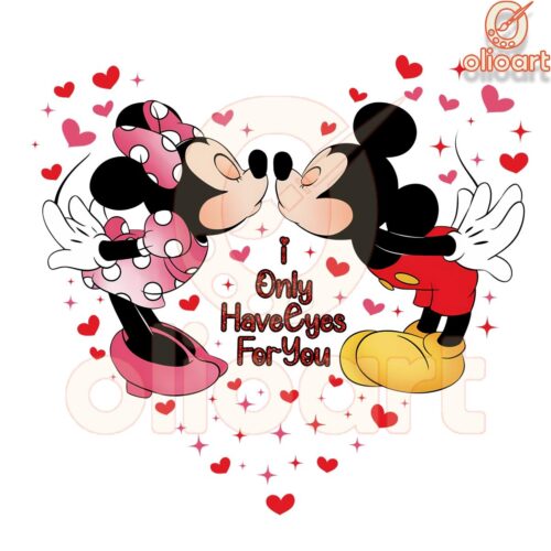 I Only Have Eyes For You Mickey Minnie Valentine PNG