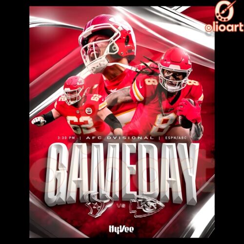 Kansas City Chiefs Beat Texans AFC Divisional Gameday Poster PNG