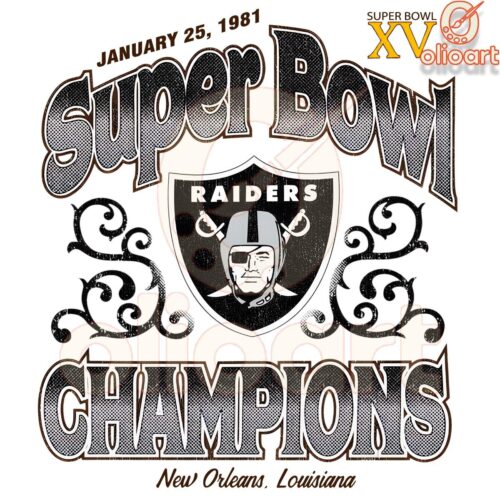 Las Vegas Raiders 1981 Super Bowl Champs PNG Design