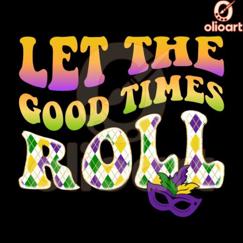 Let The Good Times Roll Mardi Gras Mask PNG