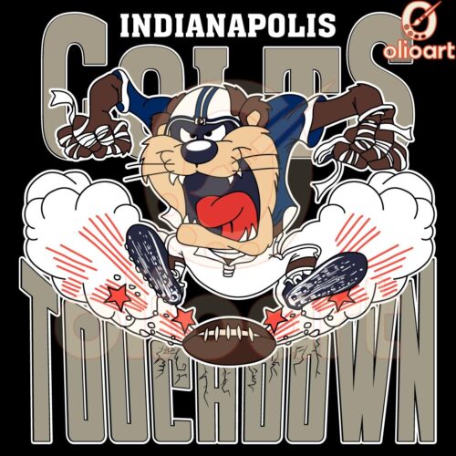 Looney Tunes Colts Mascot Touchdown NFL Art PNG Download