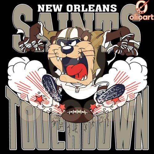 Looney Tunes Saints Mascot Touchdown NFL Fun PNG Design