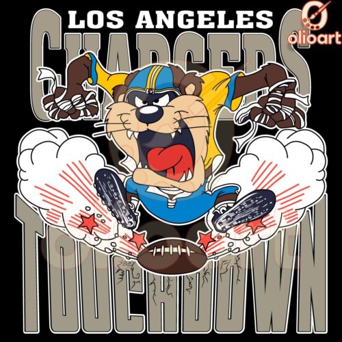 Los Angeles Chargers Mascot NFL Touchdown Fun PNG SVG