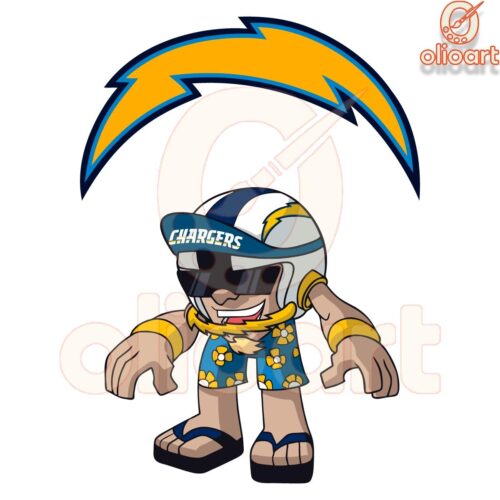 Los Angeles Chargers NFL Rush Zone Cartoon Character SVG