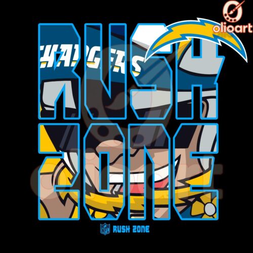 Los Angeles Chargers NFL Rush Zone Team PNG Design