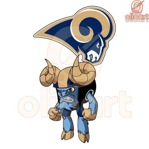 Los Angeles Rams NFL Rush Zone Cartoon Character SVG Design