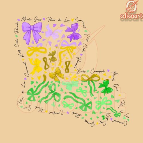 Louisiana Coquette Map for Mardi Gras Fun PNG Design