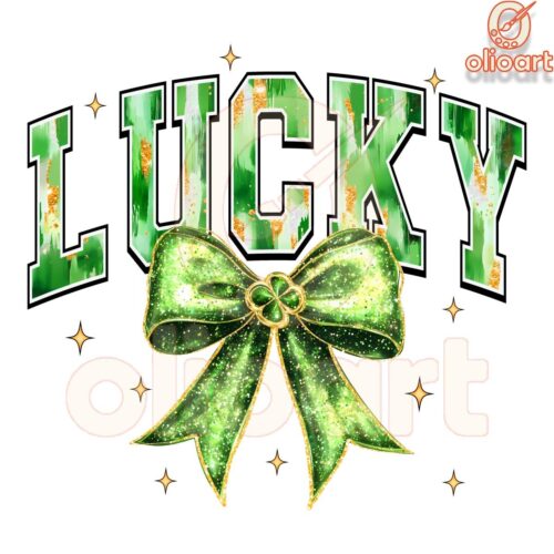 Lucky Coquette Glitter St. Patrick's Day PNG