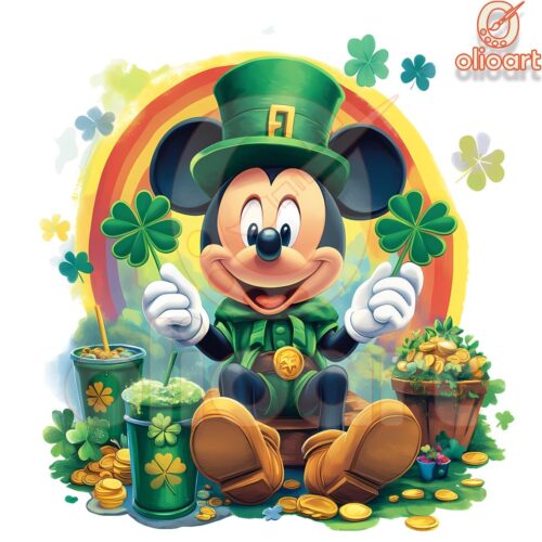 Lucky Mickey Leprechaun with Pot of Gold SVGPNG Magic