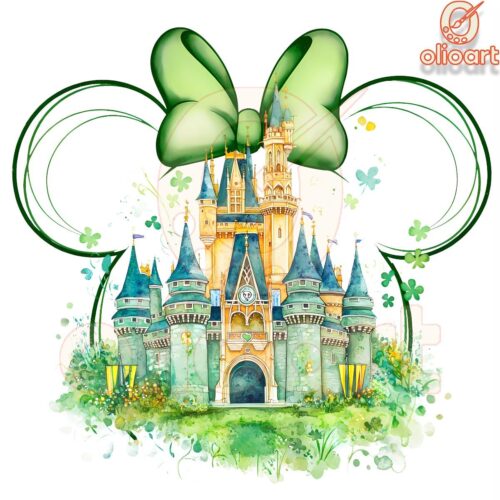 Lucky Minnie Head Disney Castle St Patricks Day SVGPNG