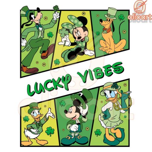 Lucky Vibes Disney Friends Collage PNG