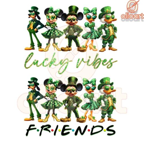 Lucky Vibes with Mickey Friends St Patricks Day SVGPNG