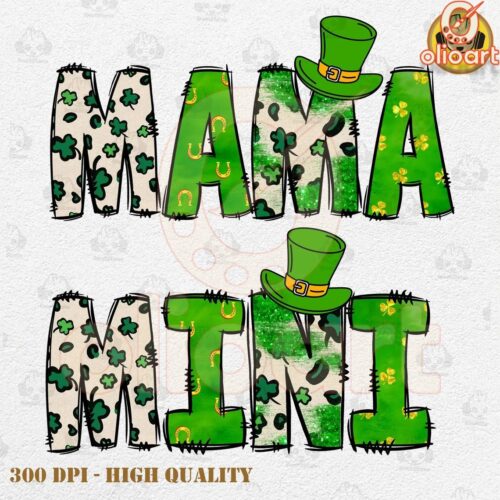 Mama Mini St Patricks Day Mickey Minnie SVGPNG