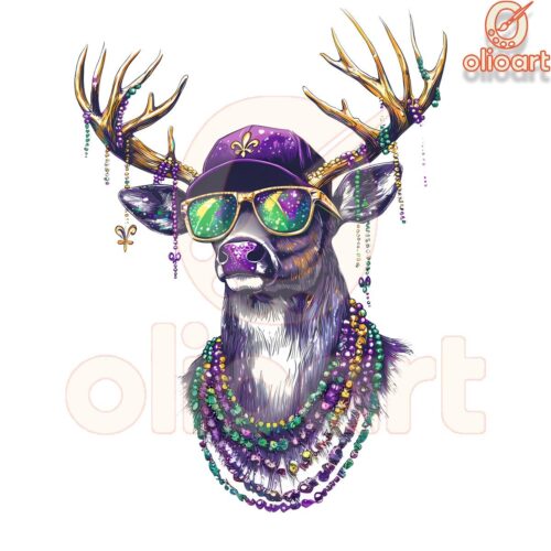 Mardi Gras Deer Sunglasses PNG