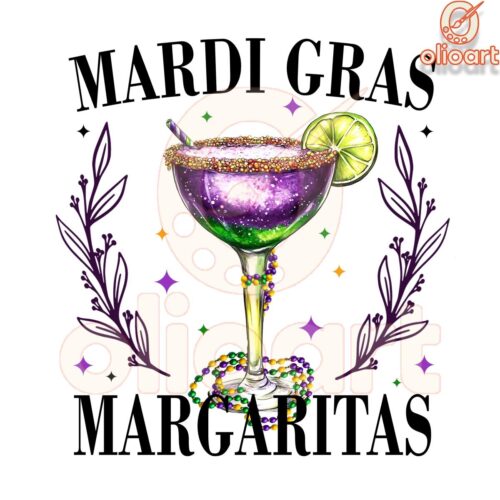 Mardi Gras Margaritas Cocktails Party Vibes PNG