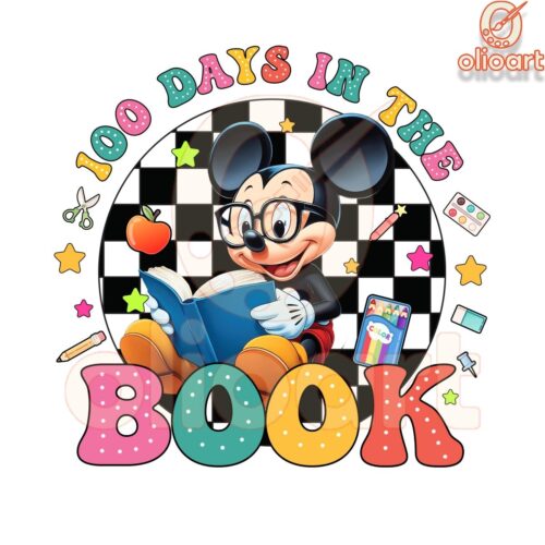 Mcikey Mouse 100 Days In The Book PNG