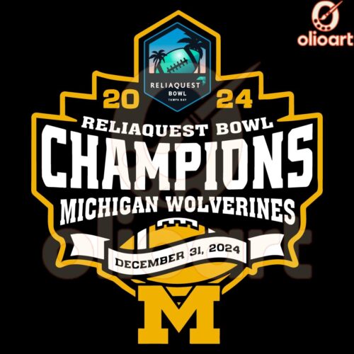 Michigan Wolverines Ncaa Reliaquest Bowl Champions 2024