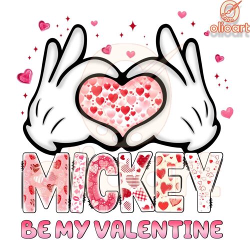 Mickey Be My Valentine Love Sign PNG