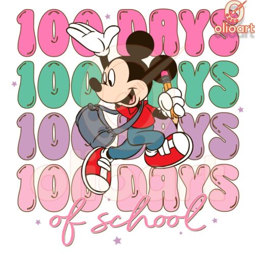 Mickey Happy 100 Days Of School Png