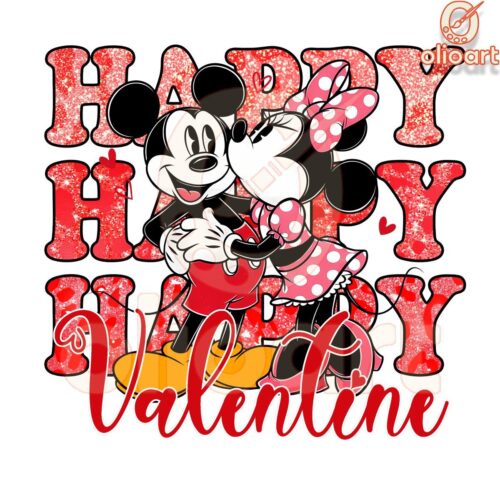 Mickey Minnie Couple Happy Valentine PNG