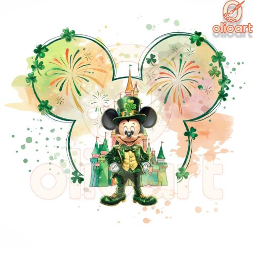 Mickey Mouse Disney castle St. Patrick's Day PNG