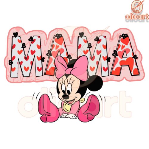 Minnie Mouse Mama Valentine Day Gift SVG