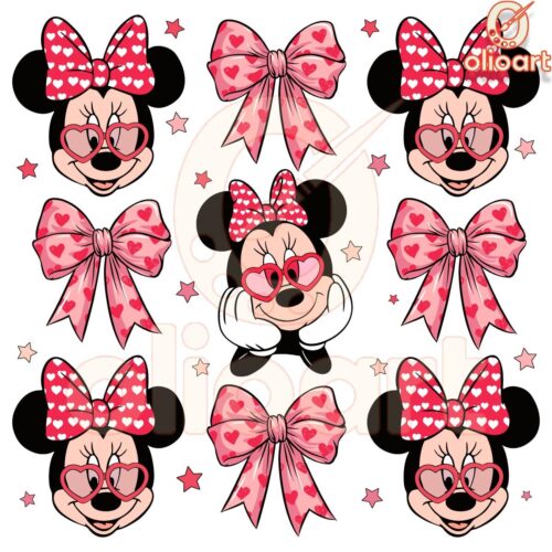 Minnie Mouse Pink Bow Valentine PNG for Coquette Vibes