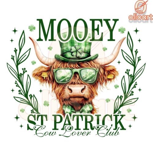 Mooey St. patrick Cow Lover Club PNG