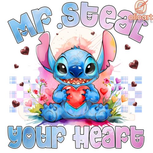 Mr. Steal Your Hearts Valentine Stitch PNG