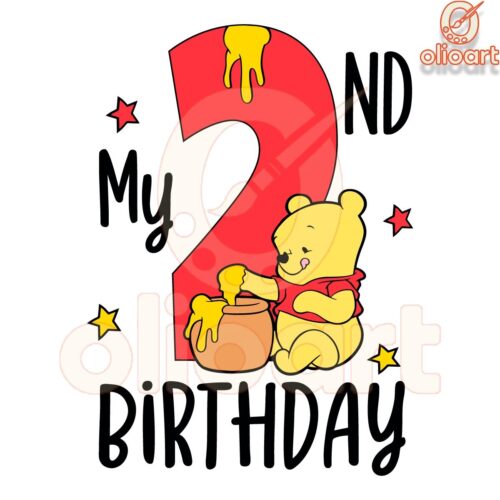 My 2nd Birthday Winnie Pooh PNG