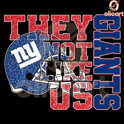 New York Giants They Not Like Us Glitter PNG