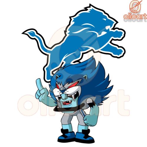 Nfl Rush Zone Detroit Lions Cartoon Character SVG