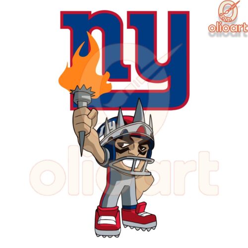 Nfl Rush Zone New York Giants Cartoon Character SVG