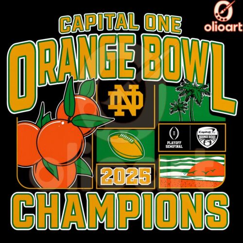 Notre Dame Fighting Irish 2025 Orange Bowl Champs SVGPNG