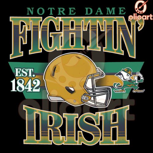 Notre Dame Fighting Irish Vintage Helmet Logo PNG since 1842