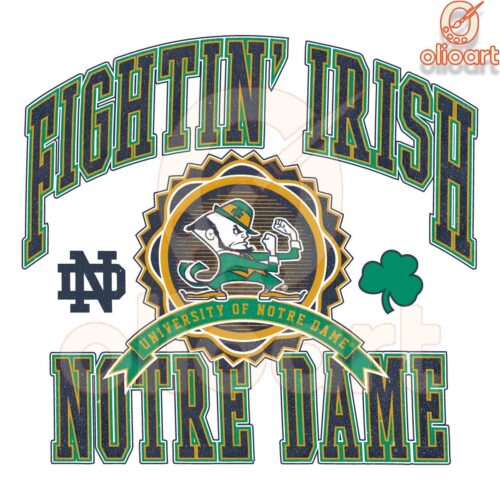 Notre Dame Football Vintage Logo in PNG Classic Irish Pride