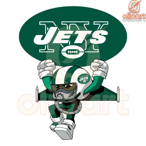 NY Jets Cartoon Character SVG NFL Rush Zone Art